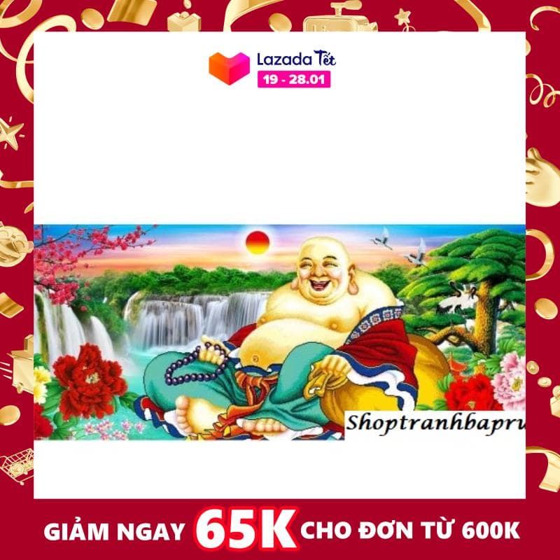 [HCM]Tranh đính đá Phật Di Lặc kích thước trung bình ✅120×50 cm -️ VS267