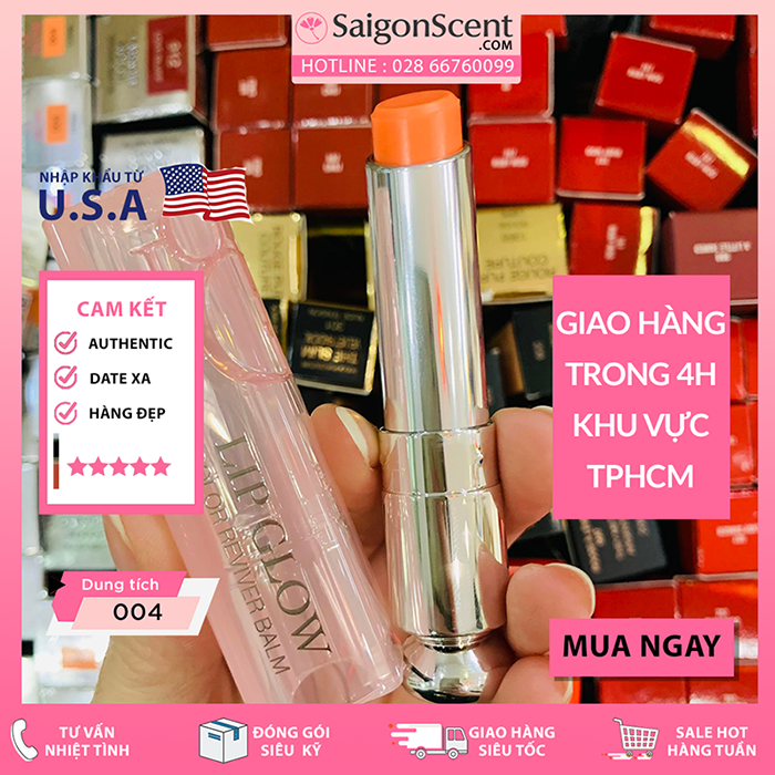 [SaigonScent] Son dưỡng Dior Lip Glow - 004 Coral