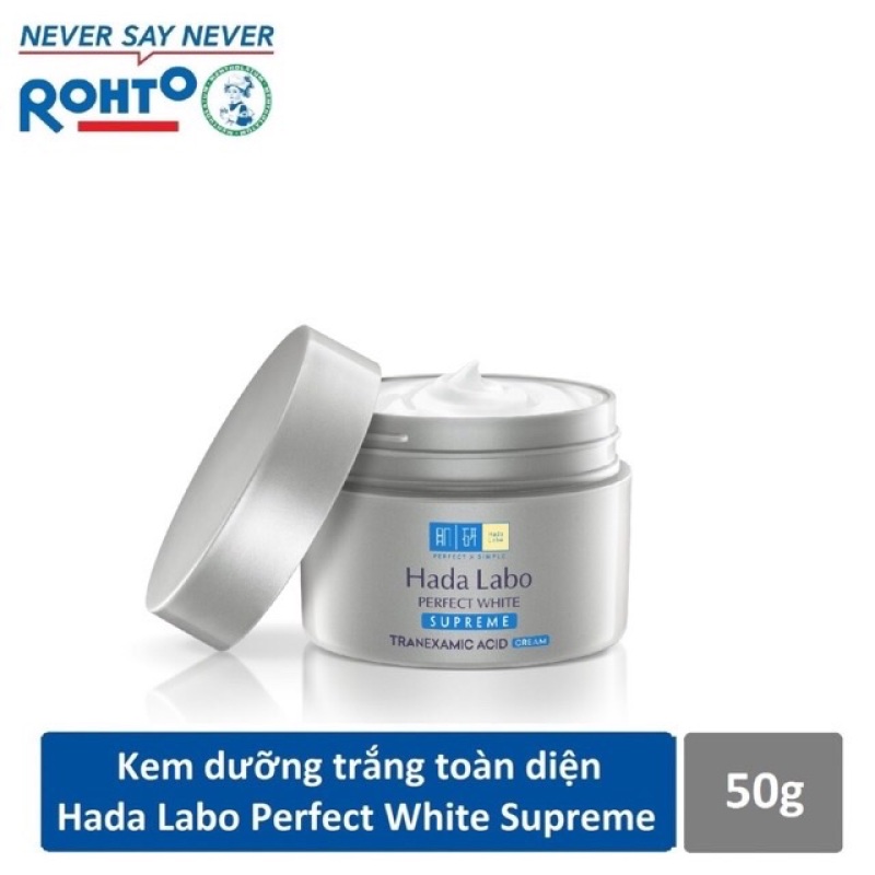 [HCM]✅ Kem dưỡng trắng toàn diện Hada Labo Perfect White Supreme Cream 50g ( màu xám)