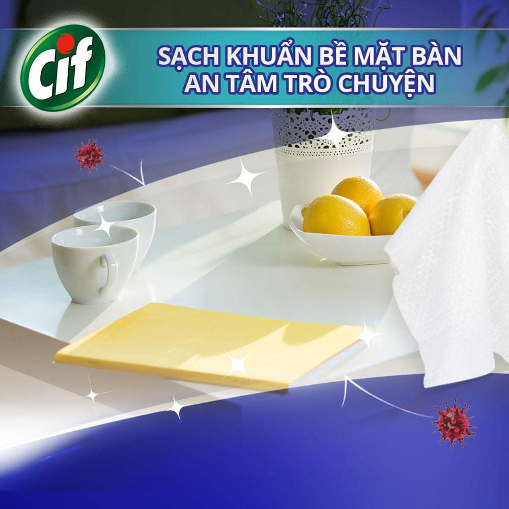 Khăn Ướt Lau Vật Dụng Cif Siêu Nhanh ( 24 miếng/ gói)