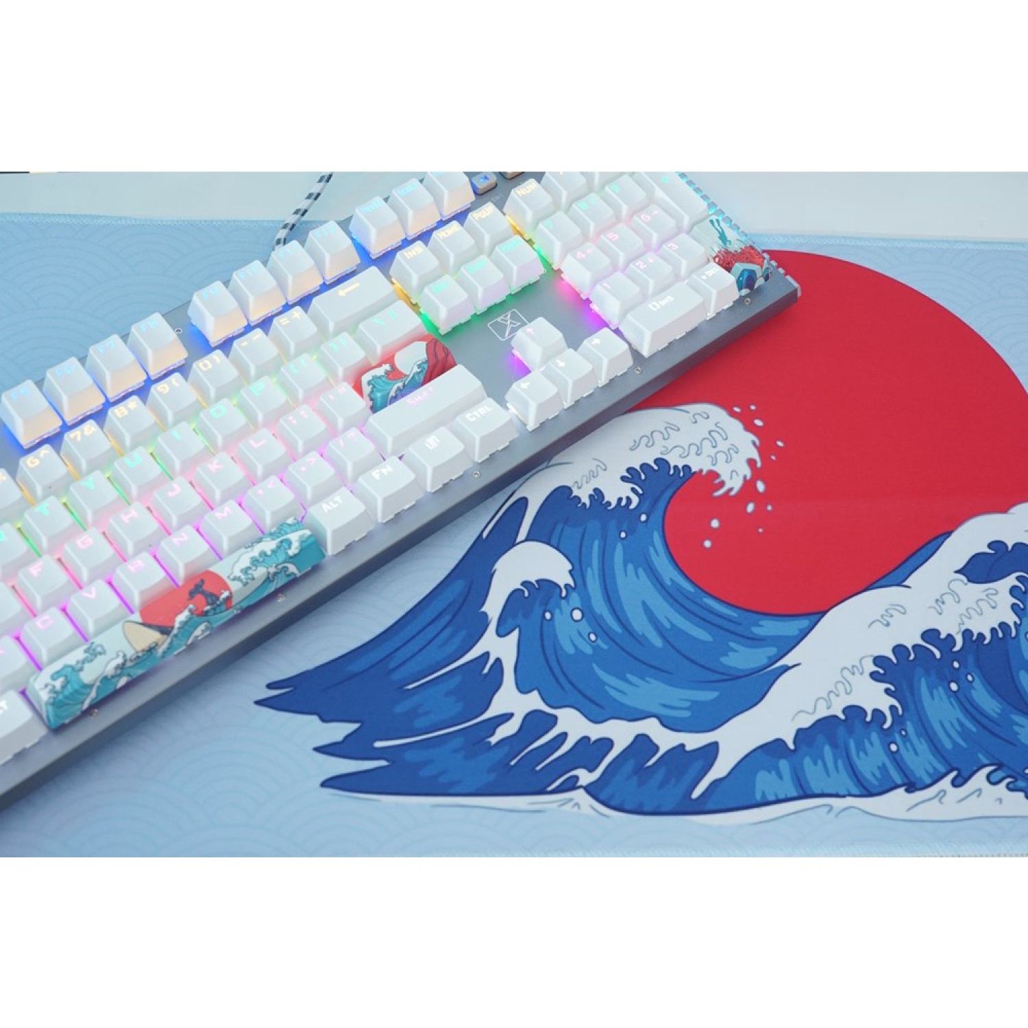 BÀN PHÍM CƠ GAMING HJK K968 LED RAINBOW NÚM VẶN KEYCAP ĐỘC ĐÁO
