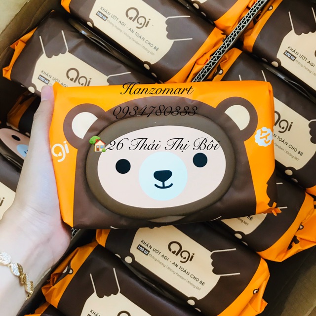 [Agi] Khăn Ướt Agi Không Mùi 100 Tờ Cho Bé