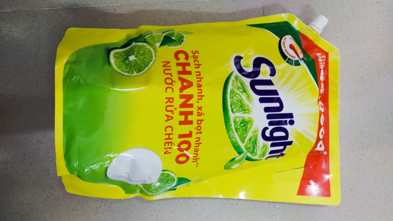 [New Product] Sunlight Lemon Dishwashing Liquid 100 Bags 3.1 kg