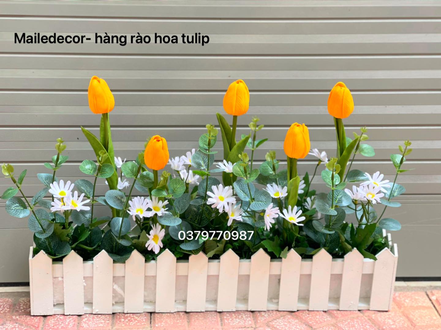 Chậu hàng rào hoa trang trí