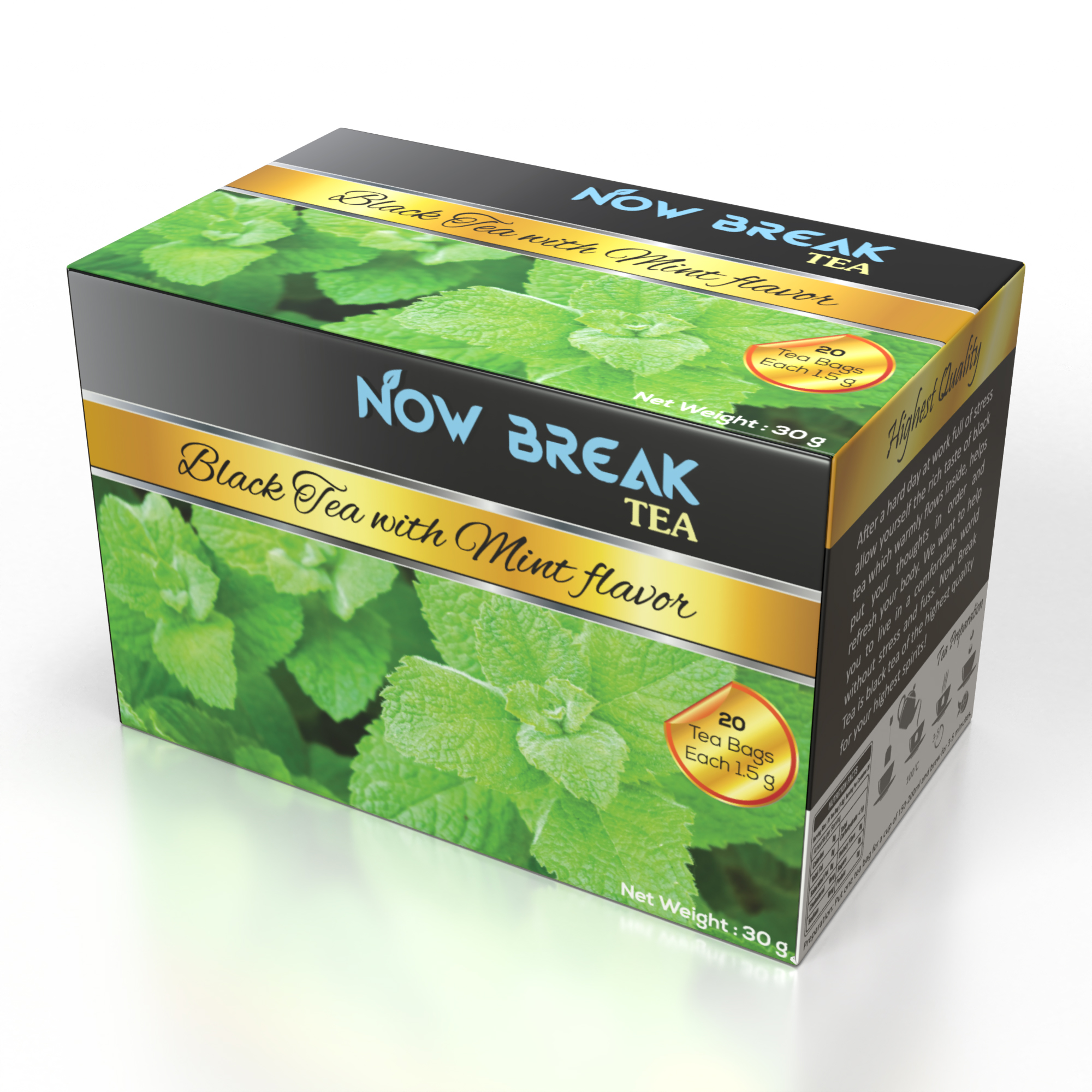 3 gói lẻ TRÀ BẠC HÀ Now Break Tea