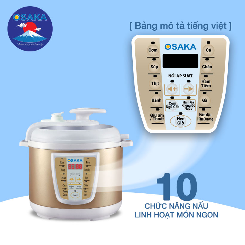 Nồi áp suất điện tử 5.0 Lít OSAKA IPD05GE