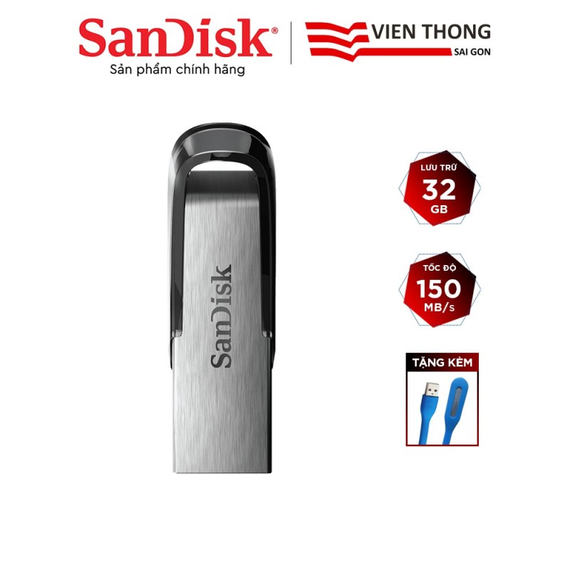 Bảng giá USB 3.0 Sandisk CZ73 32GB Vỏ nhôm (Bạc) - Hãng phân phối chínhthức + tặng 1 đèn led cổng usb Phong Vũ
