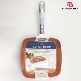 Chảo vuông SUPER CHEF tráng men Caramic cao cấp đáy từ 24cm