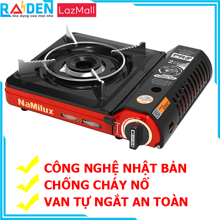 Bếp Ga Chống Nổ Mini Namilux PL-2021PF Van An Toàn 2 Cấp Công Nghệ Nhật Bản - Hàng Chính Hãng (Giao Màu Ngẫu Nhiên)