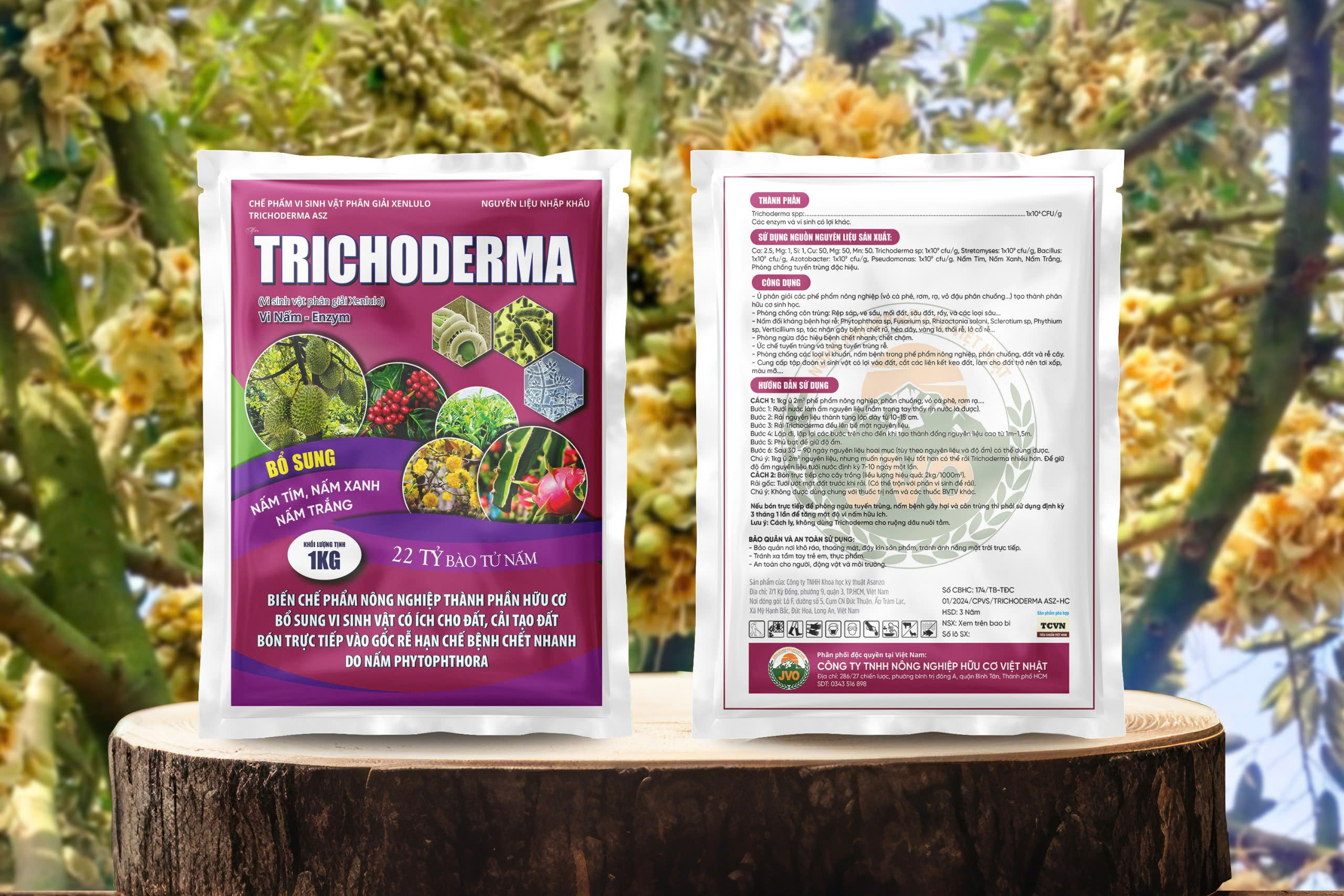 Phân bón hữu cơ Trichoderma 1KG kháng bệnh hấp thụ cho cây JVO25 NongNghiepVietNhat