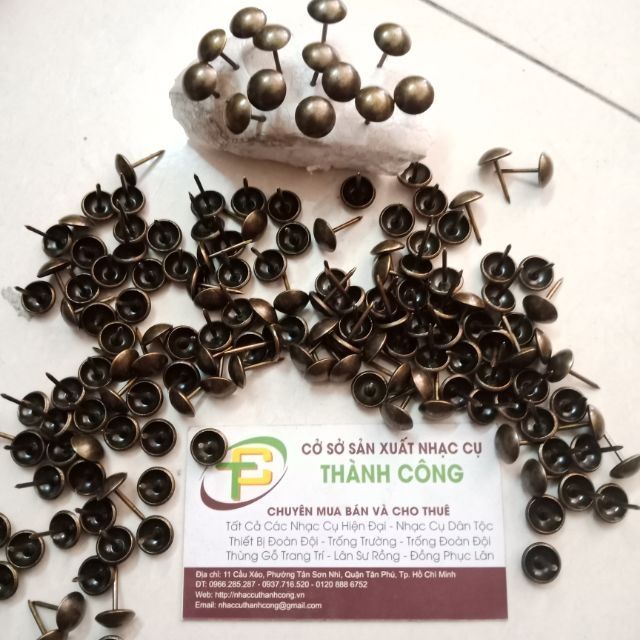 Combo 50c Đinh dù đồng giả cổ, đinh mũ dù đồng giả cổ size 11