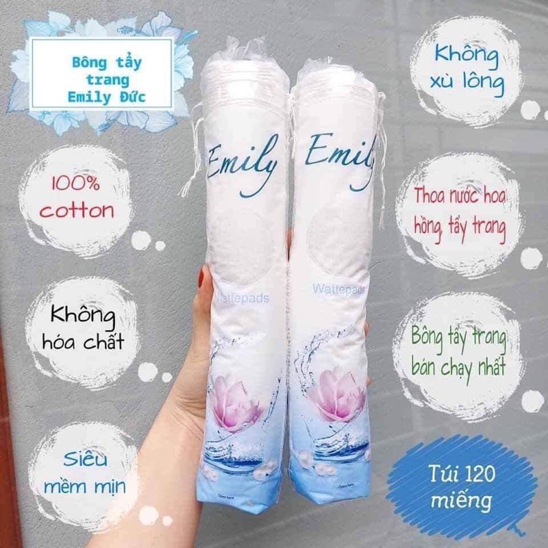Bông tẩy trang EMILY Đức 120 miếng