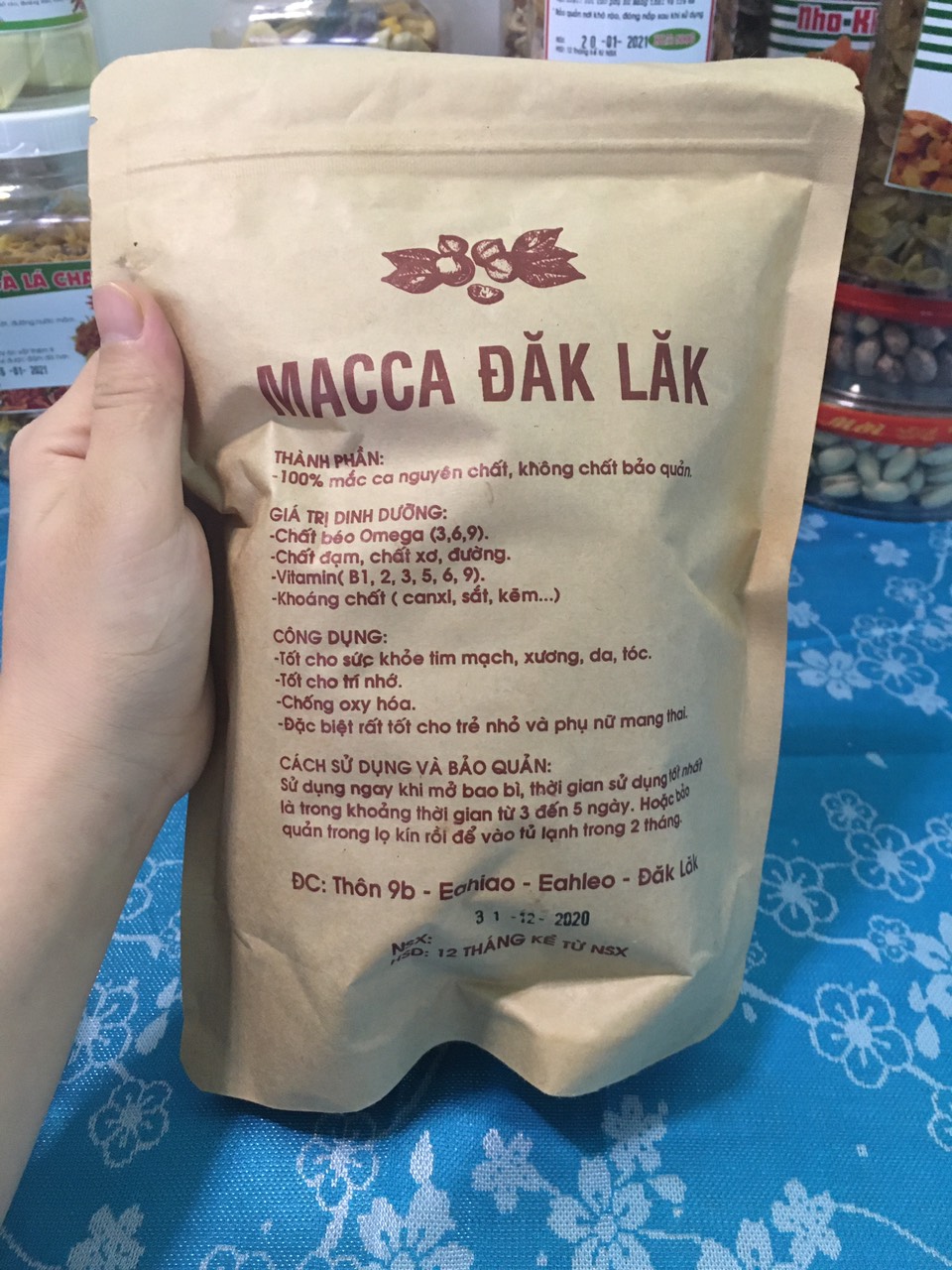 Hạt Macca sấy 500gr ( miễn phí vận chuyển) date xa