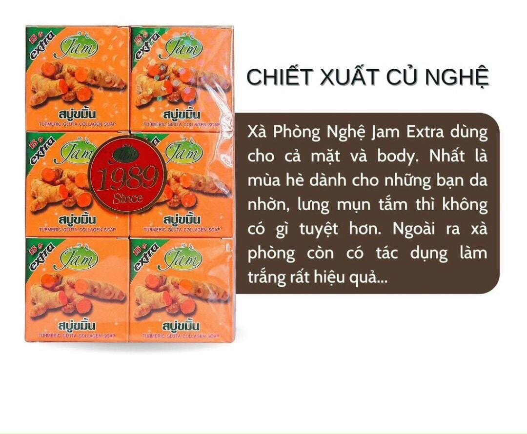 Xà Phòng Nghệ JAM TURMERIC GLUTA COLLAGEN SOAP