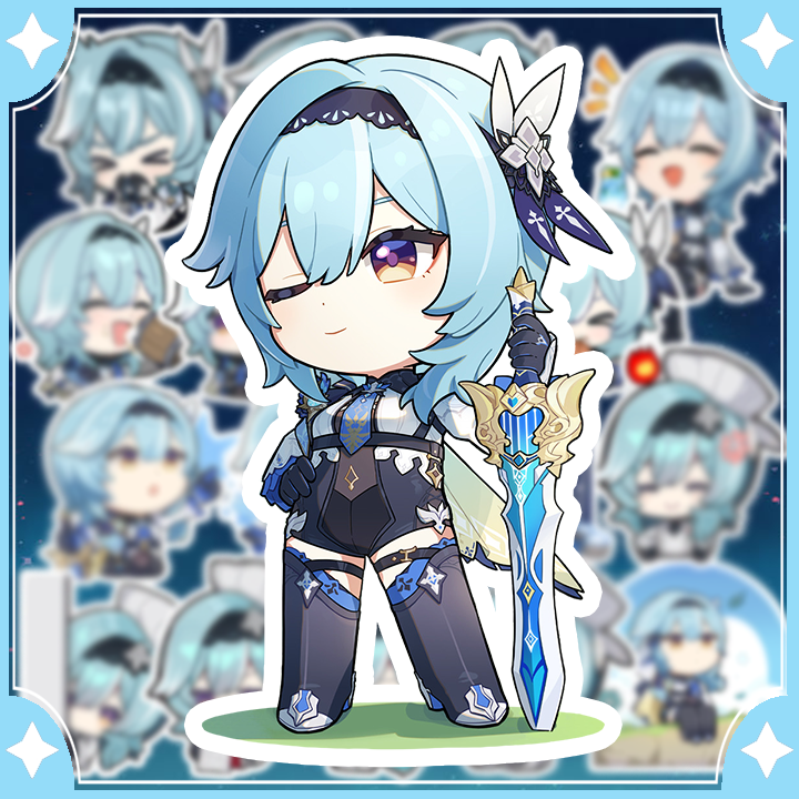 [Genshin Impact] Sticker Eula - Chibi eula ( set 20 pcs)