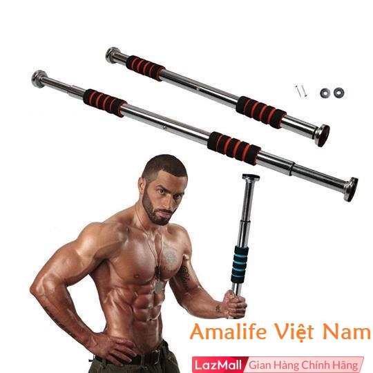 Xà Đơn Treo Tường Gắn Cửa Đa Năng Loại Dài Vừa 60-100Cm, Xà Đơn Treo Tường Cao Cấp Treo Tường Gắn Cửa Độ Dài Tùy Chỉnh - Chính Hãng Amalife