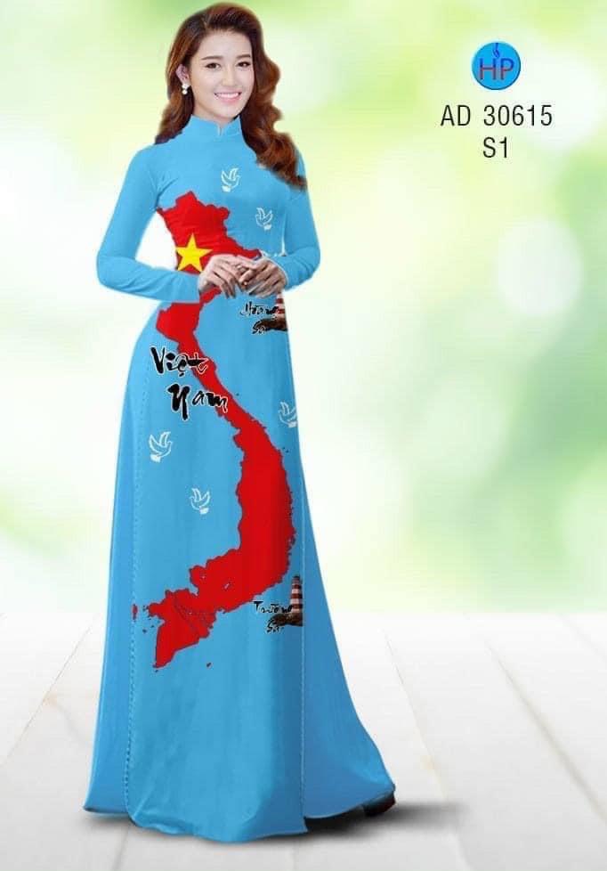 Tổng hợp những mẫu vải may áo dài Bản đồ Việt Nam