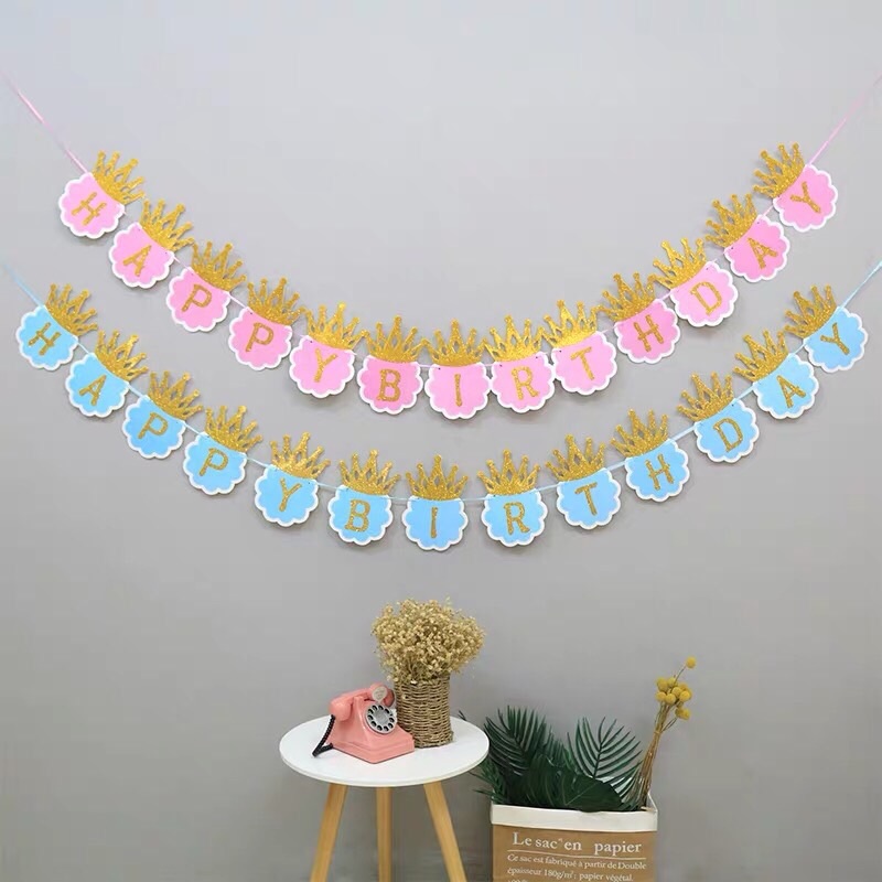 Dây Happy birthday kim tuyến