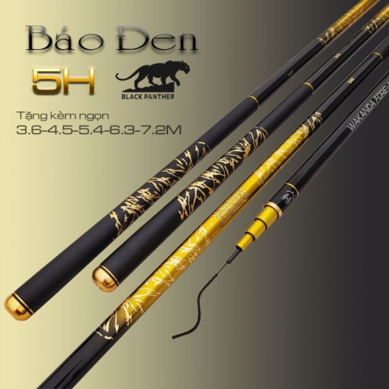 Cần câu tay, câu đơn đài báo đen 5h, tặng ngọn phụ.