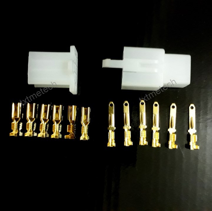 Giắc nối điện xe máy 6 chân cos 2.8mm (5 bộ)