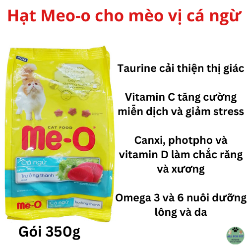 Thức ăn hạt Meo-O cho mèo mọi lứa tuổi gói 350g vị cá ngừ - Hàng Thái Lan