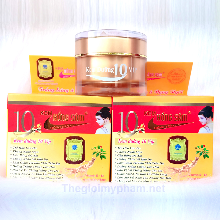 Kem Dưỡng Trắng Da Hồng Sâm Vip10 30g