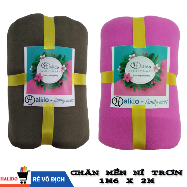 Mẫu mới chăn mền nỉ trơn thái lan cao cấp – kích thước 1m6x2m – halido – không phai màu không giãn sau khi giặt