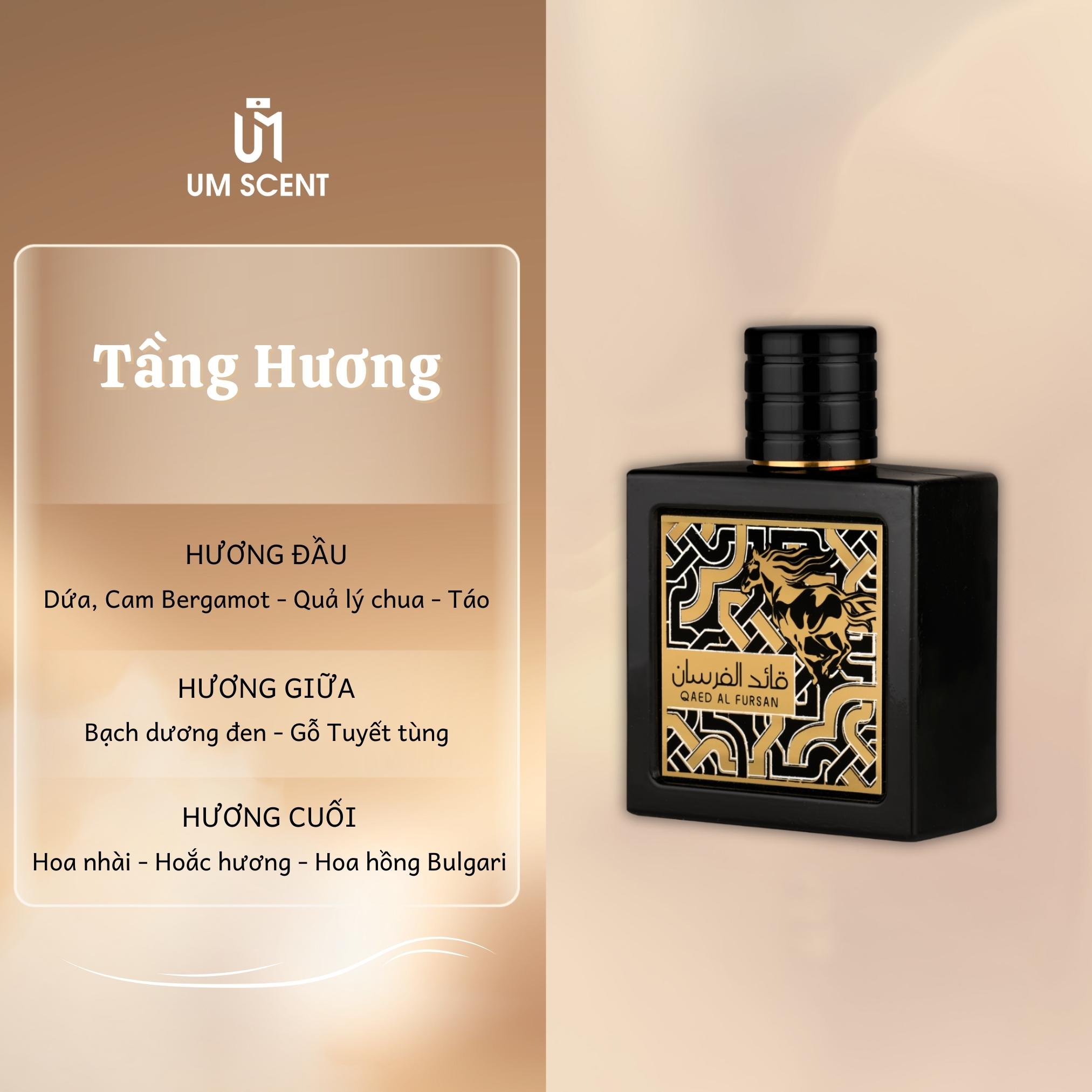 Nước Hoa Qaed Al Fursan (Black) 90ml & 10ml