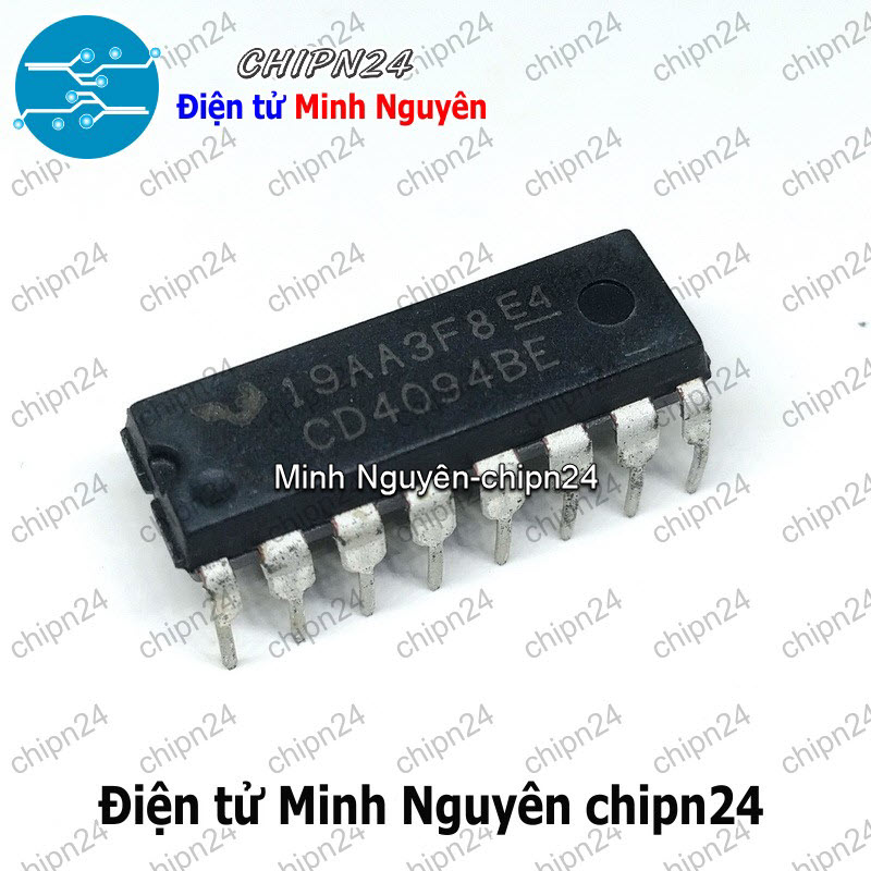[3 con] (DIP) IC CD4094 DIP-16 (CD4094BE) (IC ghi dịch 8 bit và một chốt 3 trạng thái 8 bit) - HH000420