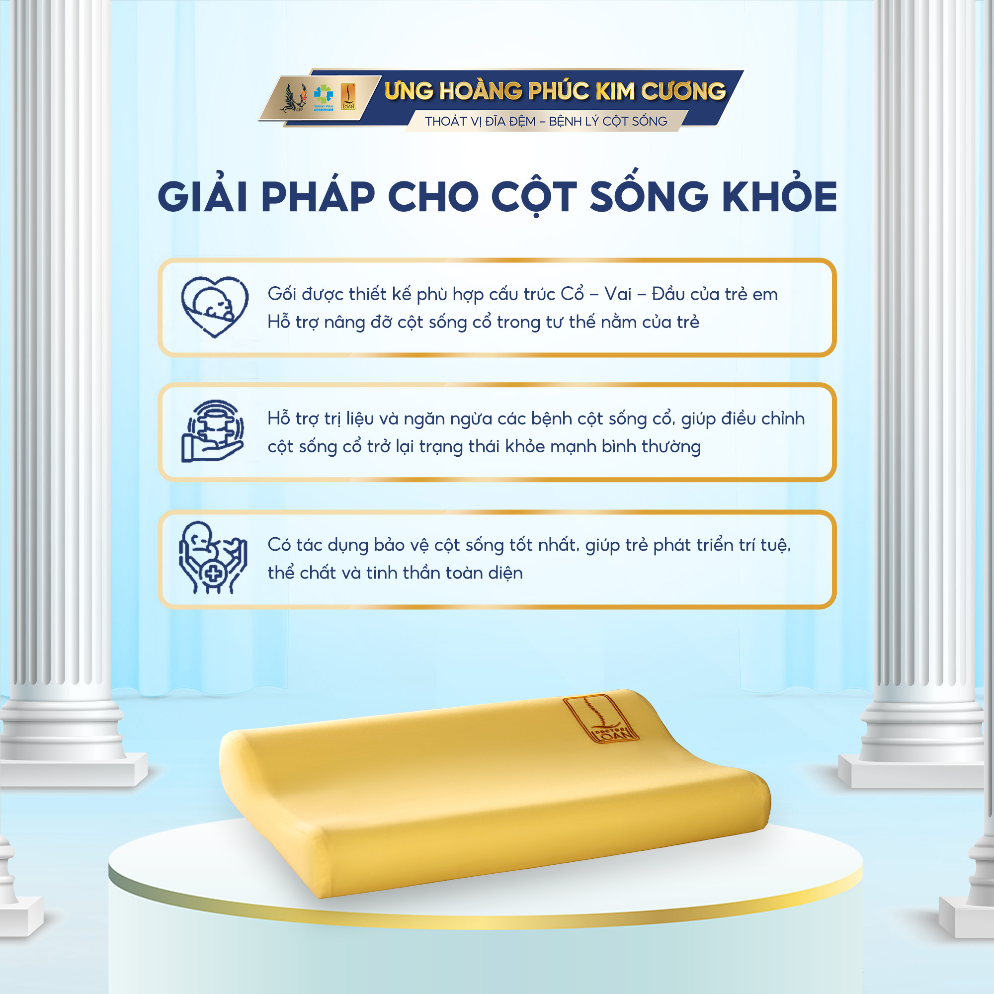 GỐI SƠ SINH DOCTORLOAN CHO BÉ TỪ 0 - 3 TUỔI