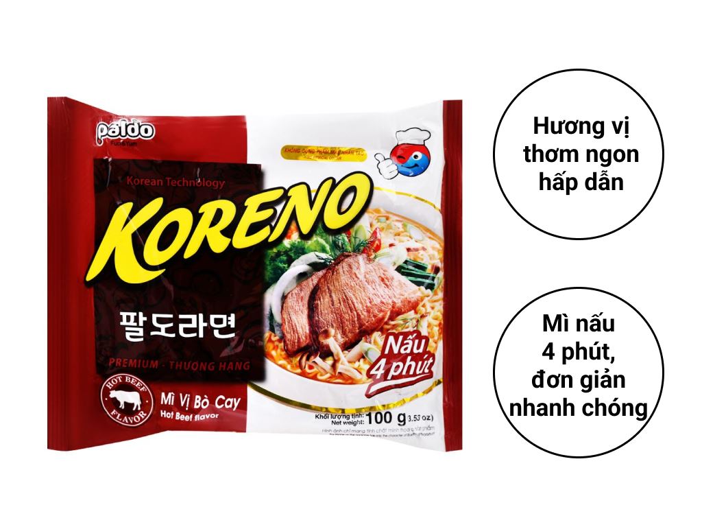 Combo 10 gói mì vị bò cay 100g
