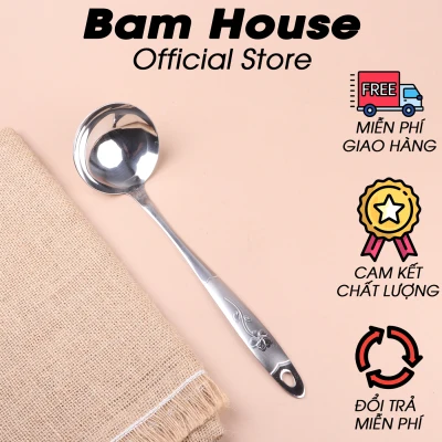 [HCM]Vá múc canh lấy cái inox Bam House cán hoa cao cấp MCA01 - BamBam Store