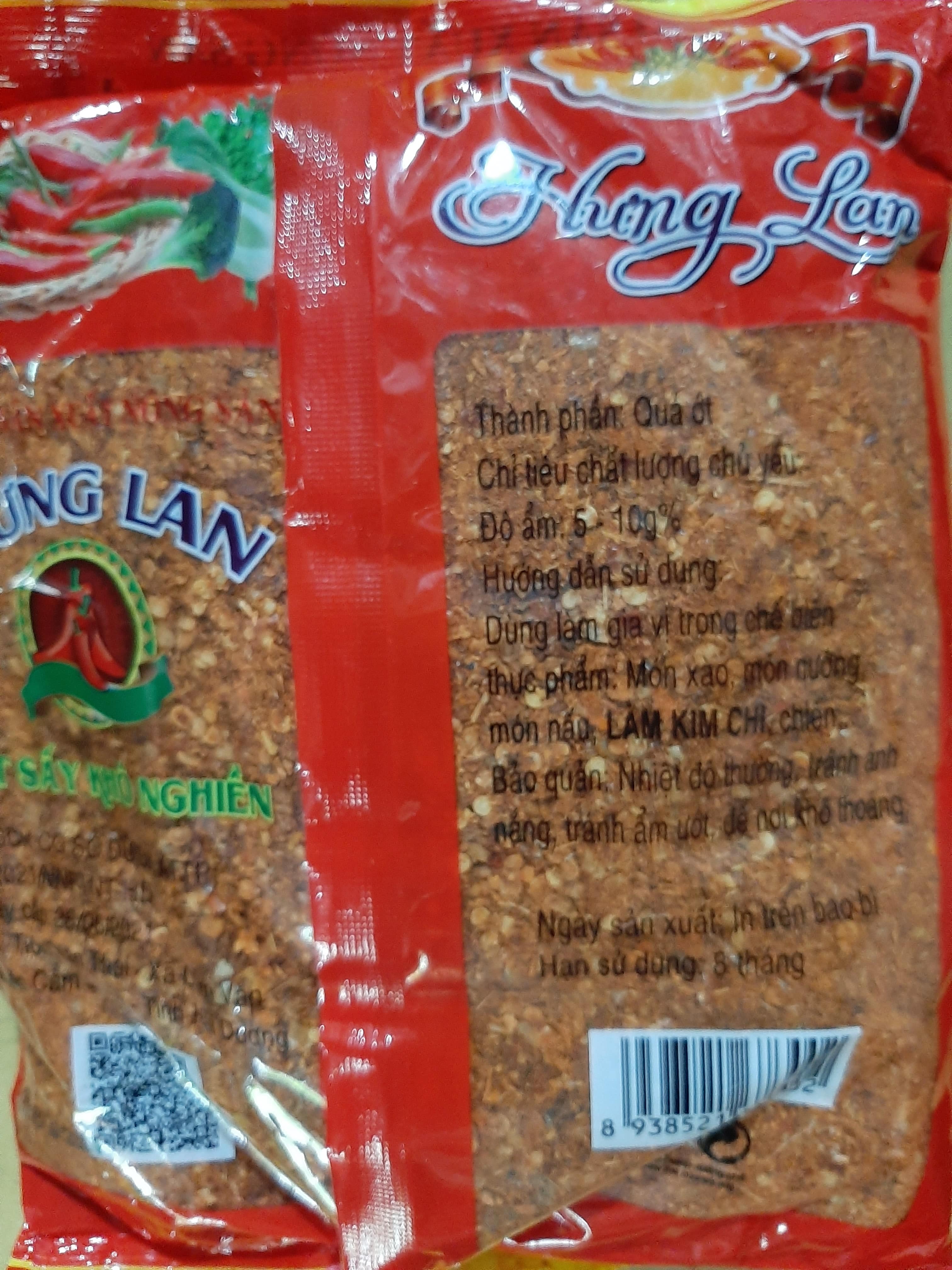 Ớt bột sấy khô Hưng Lan gói 500gr