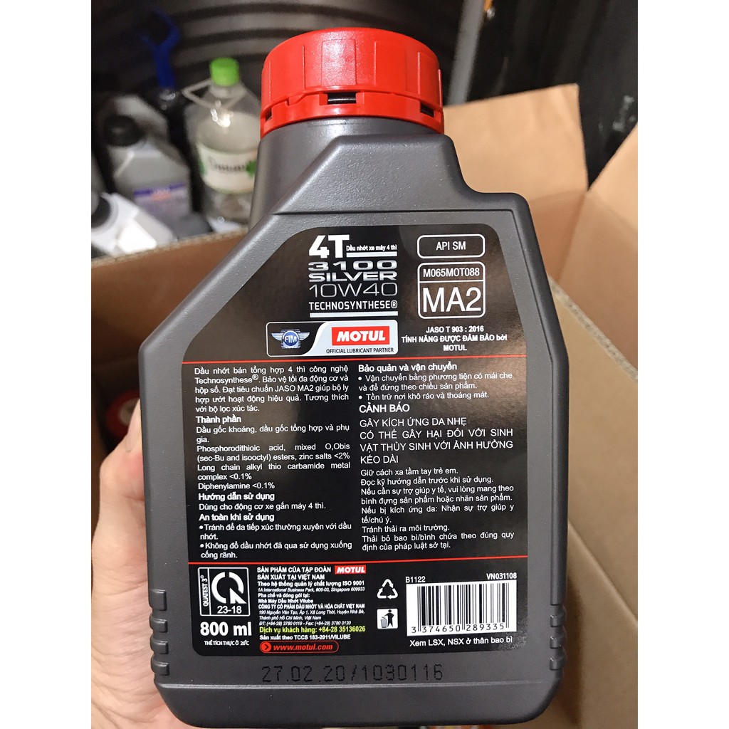 [HCM]Nhớt xe số cao cấp Motul 3100 Silver(800ml)