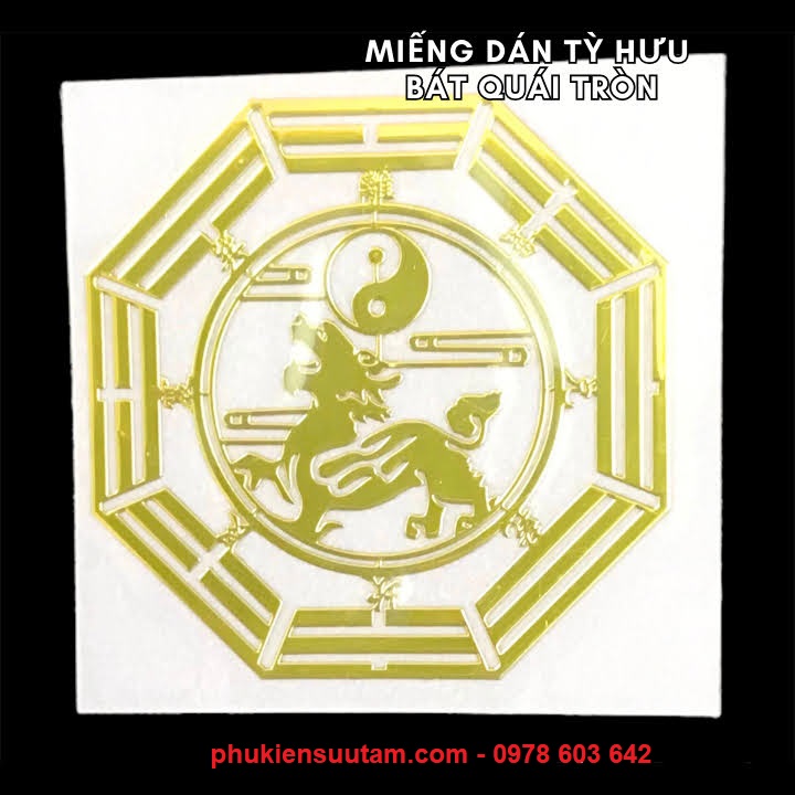 Miếng dán hình tỳ hưu bát quái tròn - sp006183