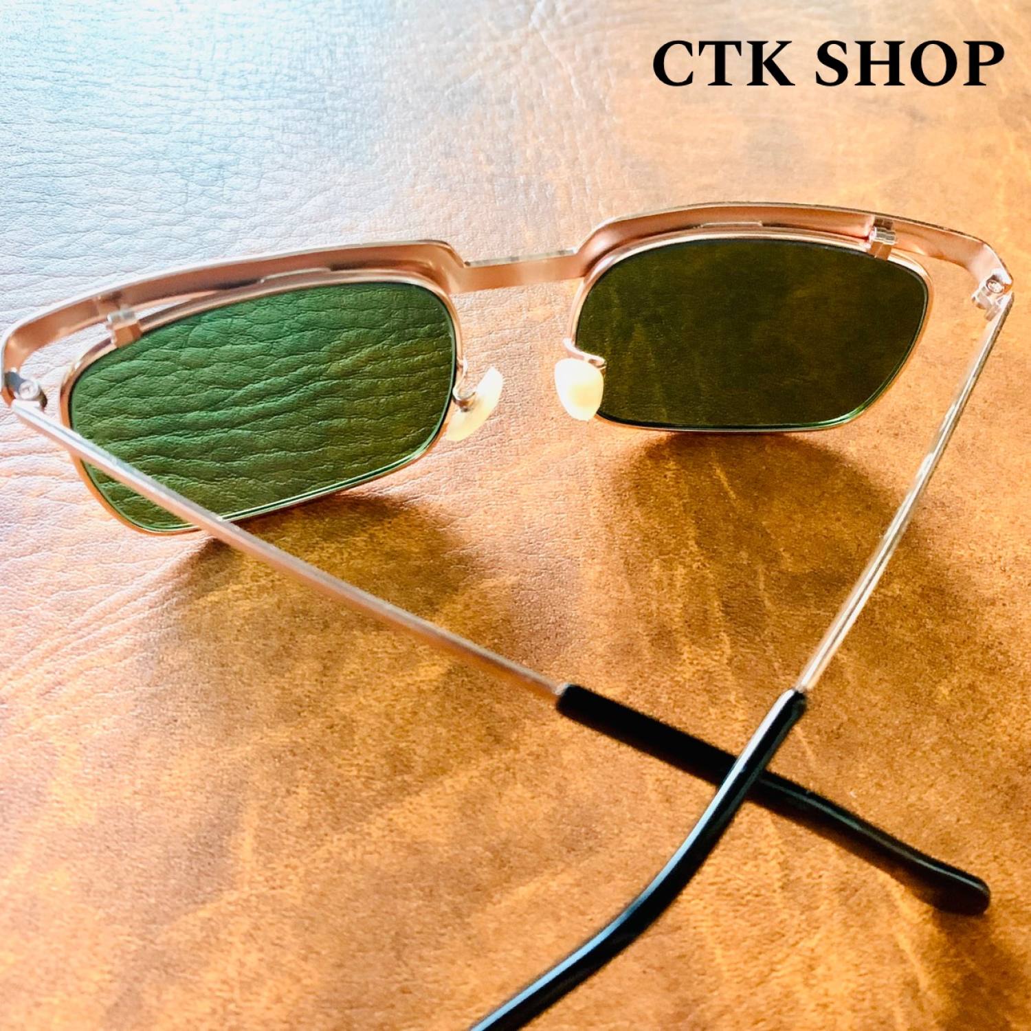 Kính Solex chữ H, mắt thuỷ tinh phân cực, gọng mạ vàng tây 14k