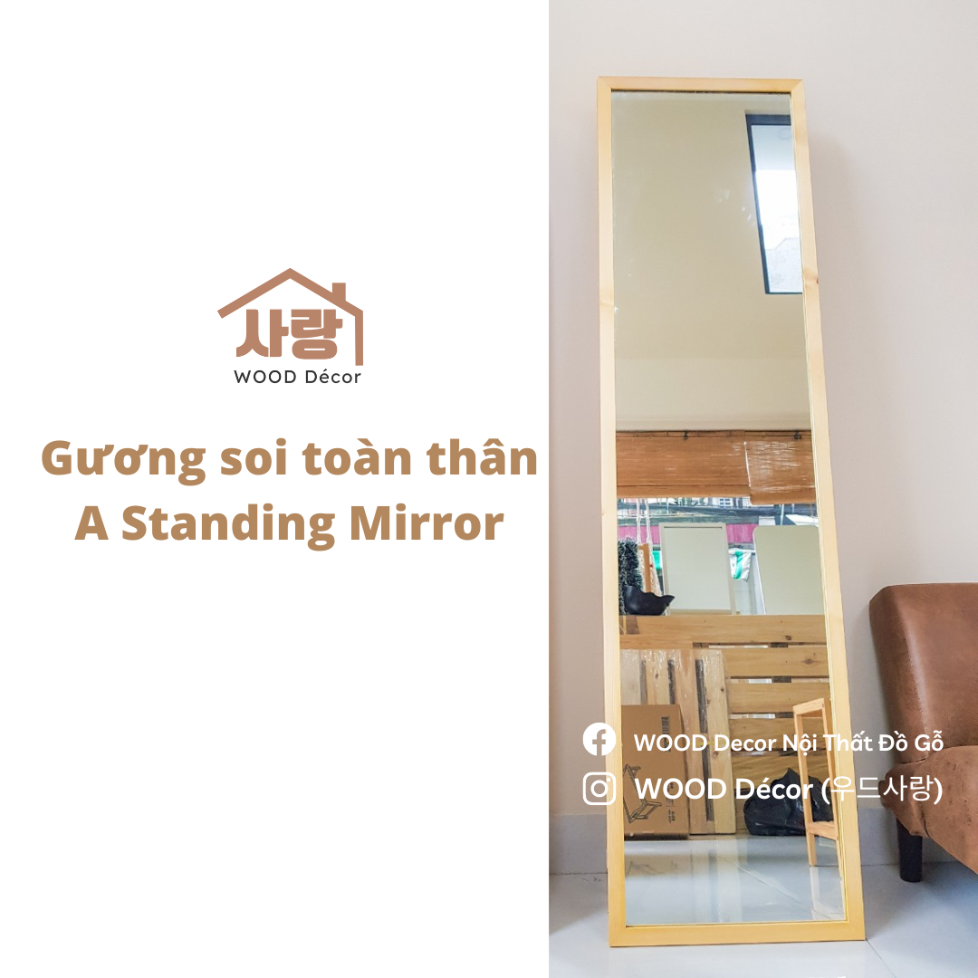 Wooden Standing Mirror