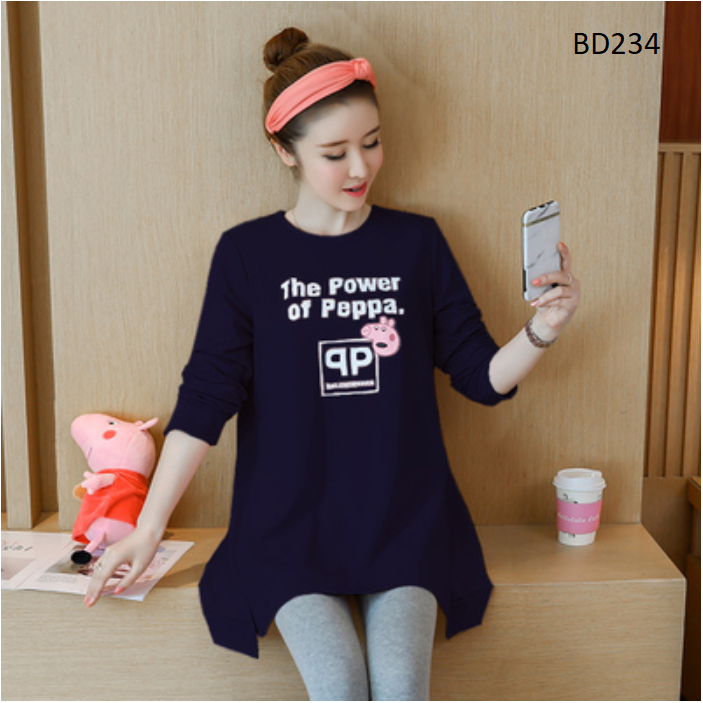 Bộ đồ bầu thun cotton dễ thương BD234