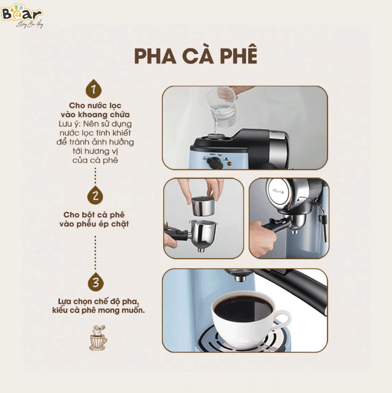 Máy pha cà phê Espresso Bear CF-B02V1 - An Gia Phúc