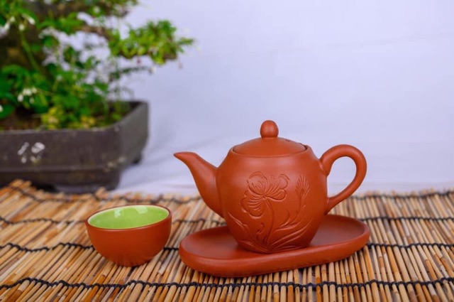 Bộ tách trà nhị ẩm tử sa Bát Tràng