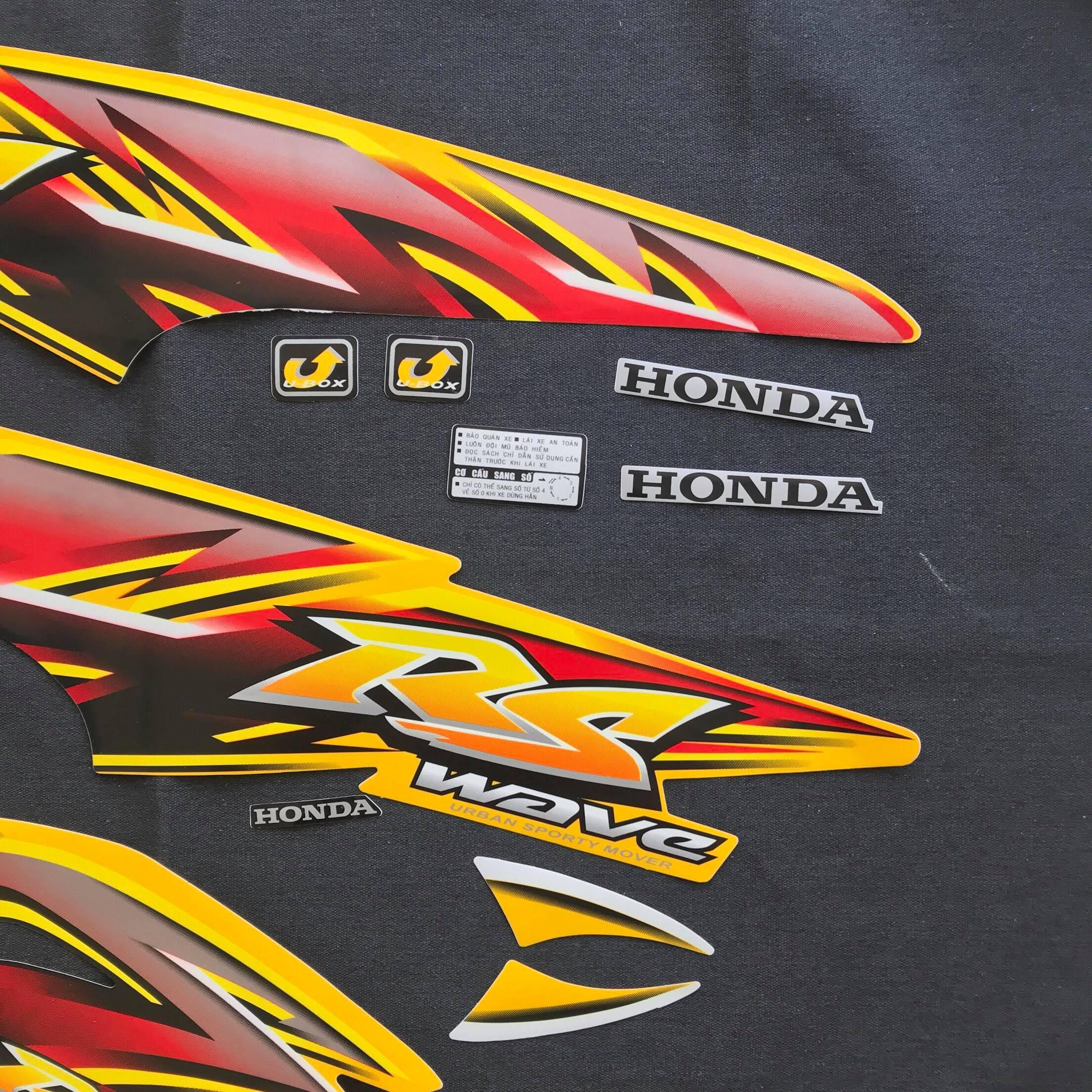 Tem xe Wave RS ZIN 3 LỚP (MÀU VÀNG)