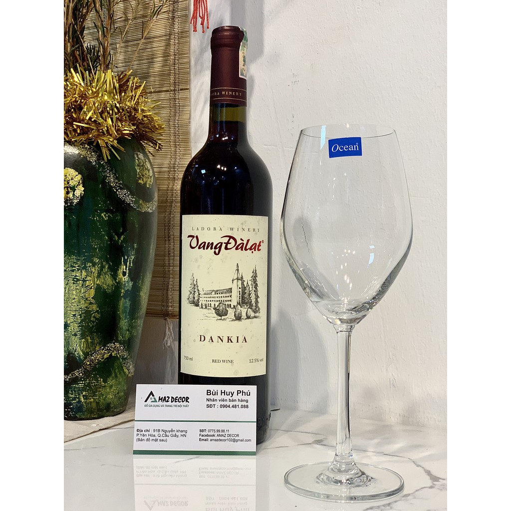 [Đại Lý Ocean Giá Sỉ] Bộ 6 Ly Rượu Vang Thủy Tinh Thái Lan Uống Vang Đỏ Ocean Madison Bordeaux Sante White Wine 026W12 - 340ml