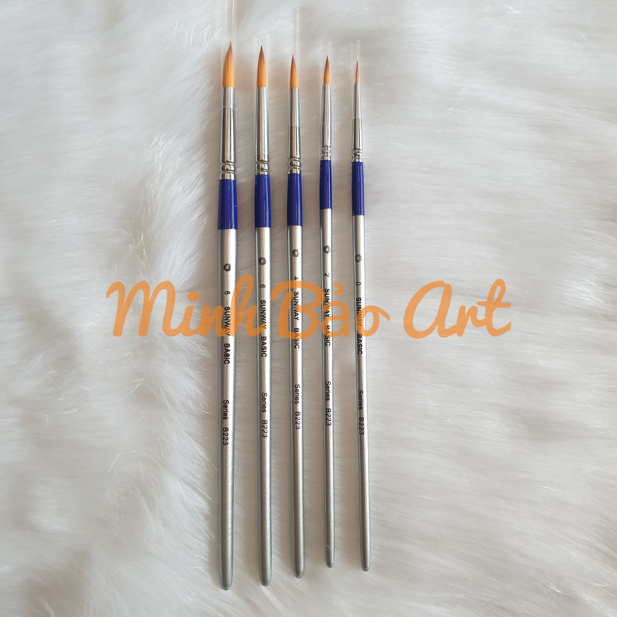 Cọ vẽ màu nước, acrylic, sơn dầu đầu tròn sunway b223