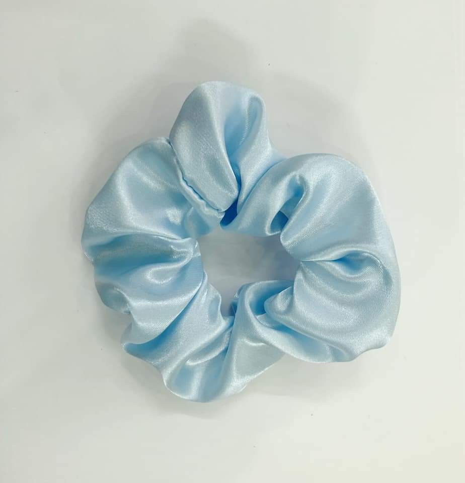 Dây cột tóc scrunchies lụa satin phi bóng sang chảnh nhiều màu video thật Aikimo SL1