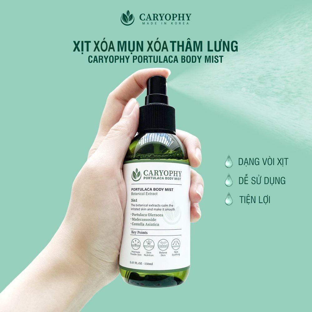 Xịt Mụn Lưng Caryophy Portulaca Body Mist 150ml