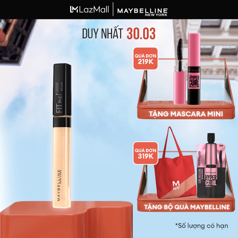 [VOUCHER ĐẾN 10%] Kem Che Khuyết Điểm Mịn Lì Tiệp Mọi Tông Da Fit Me Concealer Maybelline New York 6.8ml