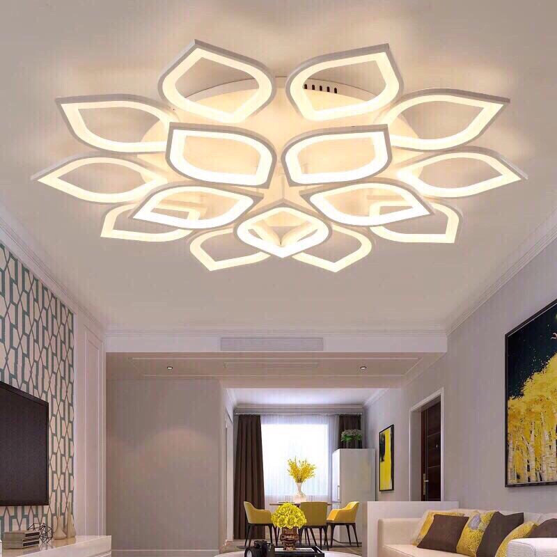 Đèn Mâm Led Trang Trí 15 Cánh Sen-Ánh Sáng 3 Chế Độ Phân Tầng-Có Điều khiển. Đèn Mâm Led giá rẻ.