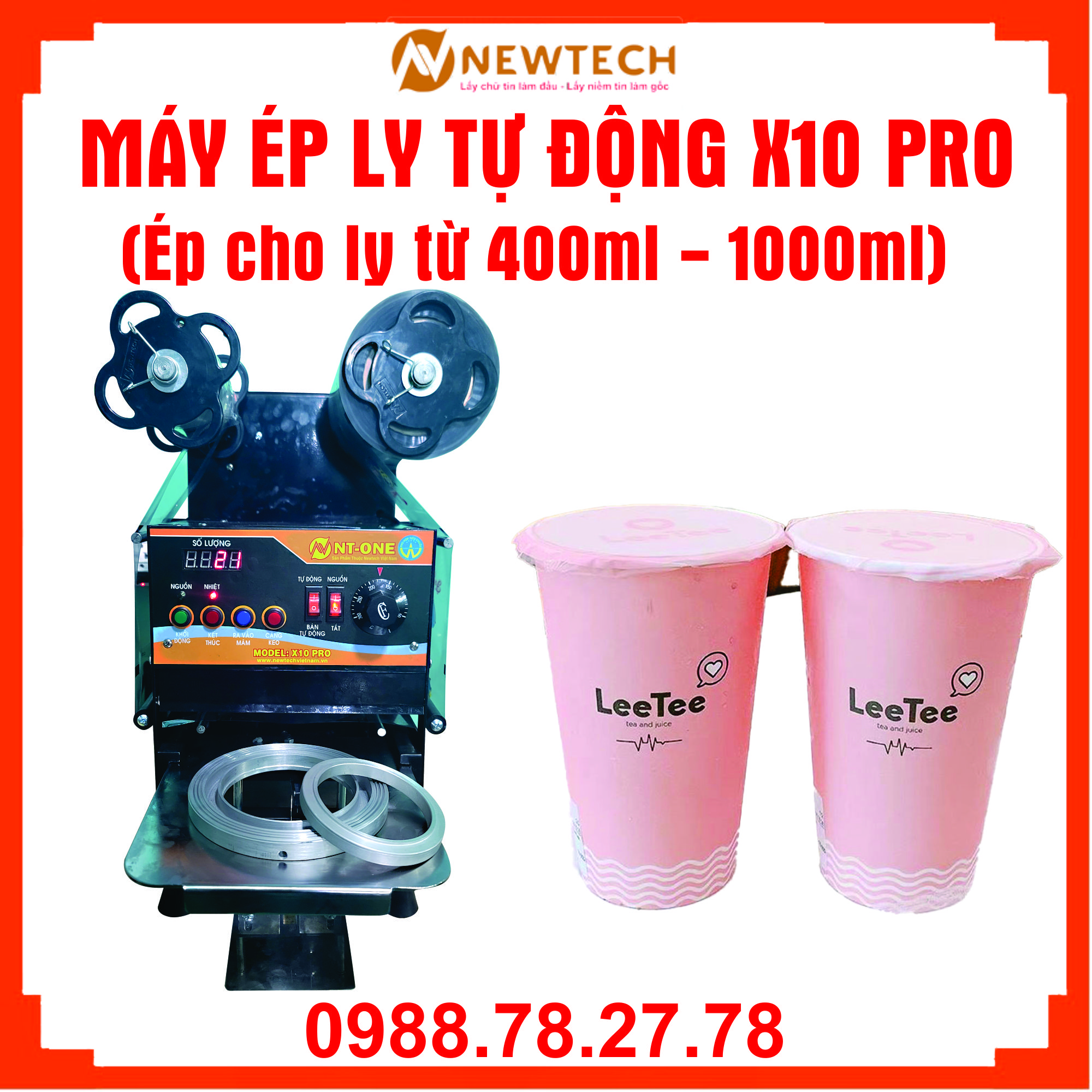 Máy ép ly tự động X10PRO- Ép ly 400-1000ml