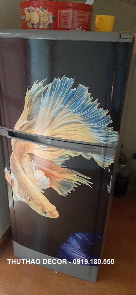 [HCM]Giấy Decal Dán Tủ Lạnh CÁ CẢNH BETTA - THUTHAODECOR