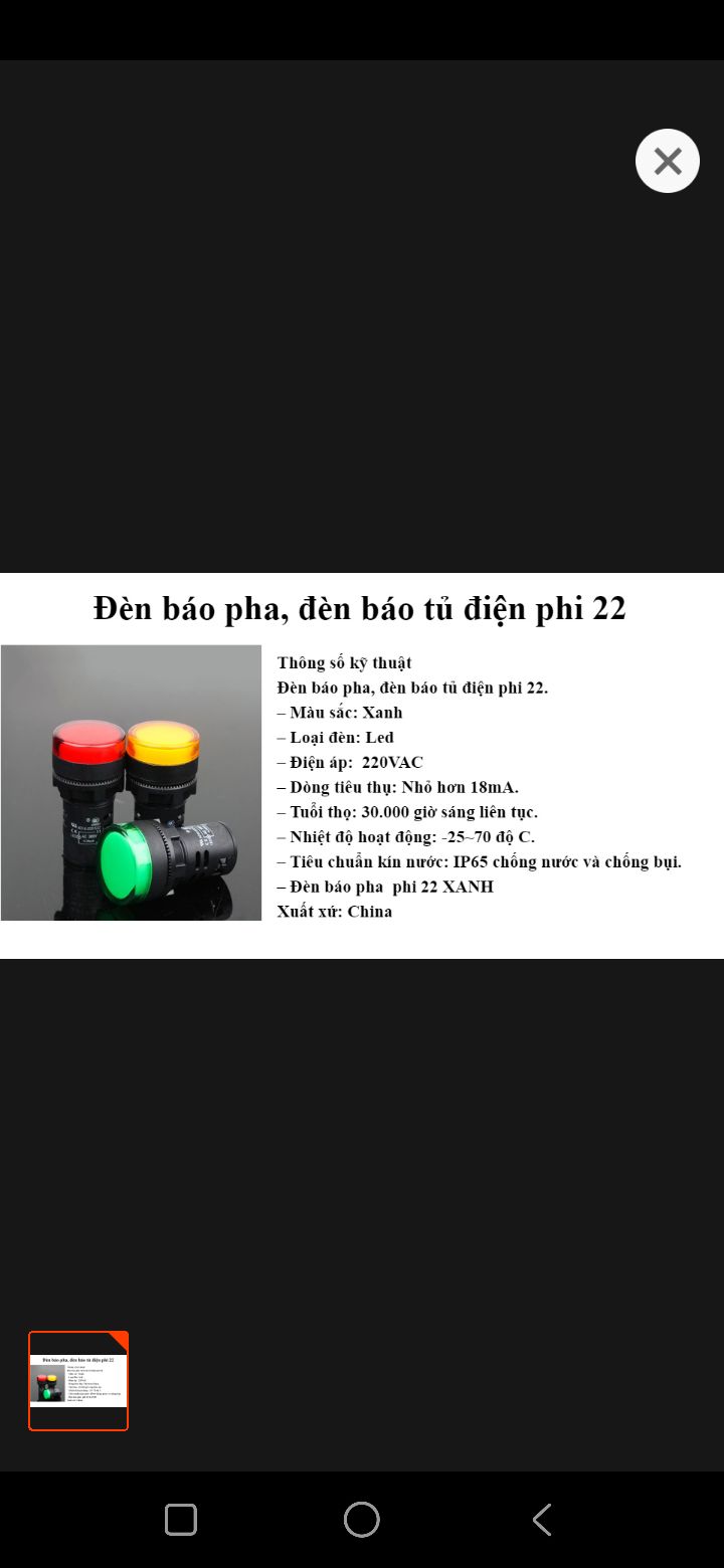 3 Đèn báo pha phi 22, điện áp  220v